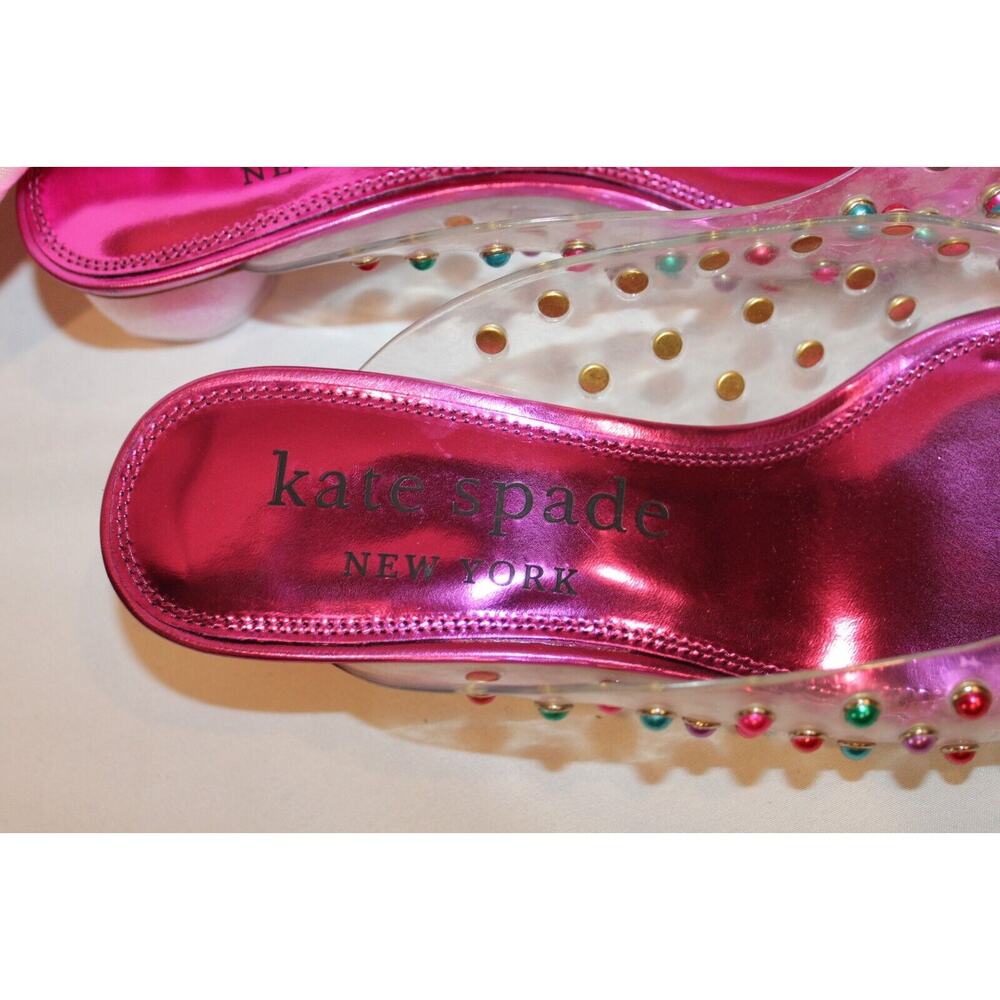 kate spade Pink Studded Pointed-Toe Mule Sandals - Picture 5 of 10
